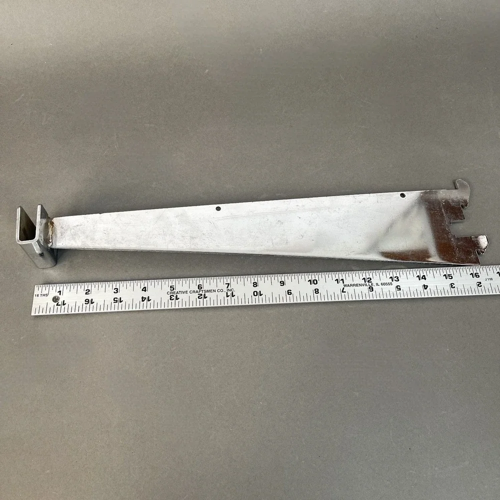Garcy Chrome Metal Shelf Parts Holders Commercial for Slotted Standard Lot of 2